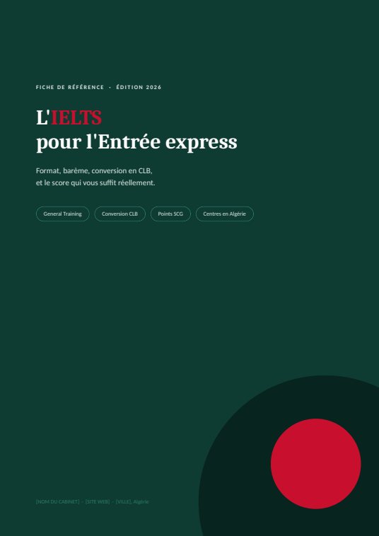 Couverture de la fiche L'IELTS pour l'Entrée express