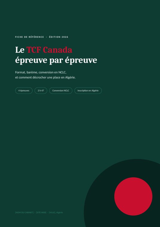 Couverture de la fiche Le TCF Canada épreuve par épreuve